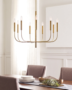 Brianna 9 Light Chandelier - Burnished Brass Elstead small 2
