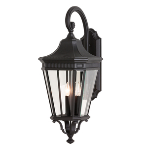 Cotswold Lane 3 Light Large Wall Lantern - Black Elstead small 0