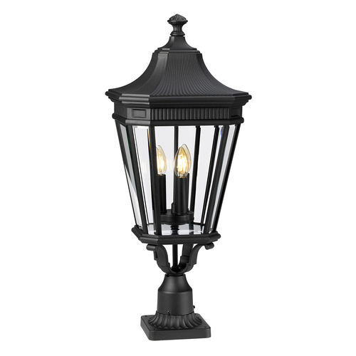Check Cotswold Lane 3 Light Large Pedestal - Black Elstead