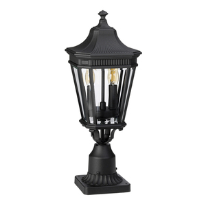 Cotswold Lane 2 Light Medium Pedestal - Black Elstead small 1