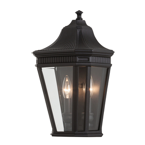 Cotswold Lane 2 Light Half Wall Lantern - Black Elstead small 0