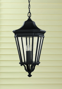 Cotswold Lane 3 Light Large Chain Lantern - Black Elstead small 1