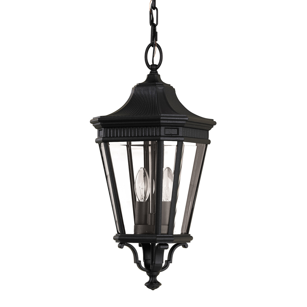 Cotswold Lane 2 Light Medium Kettenlaterne - Schwarz Elstead