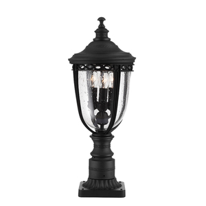 English Bridle 3 Light Medium Pedestal - Black Elstead small 0
