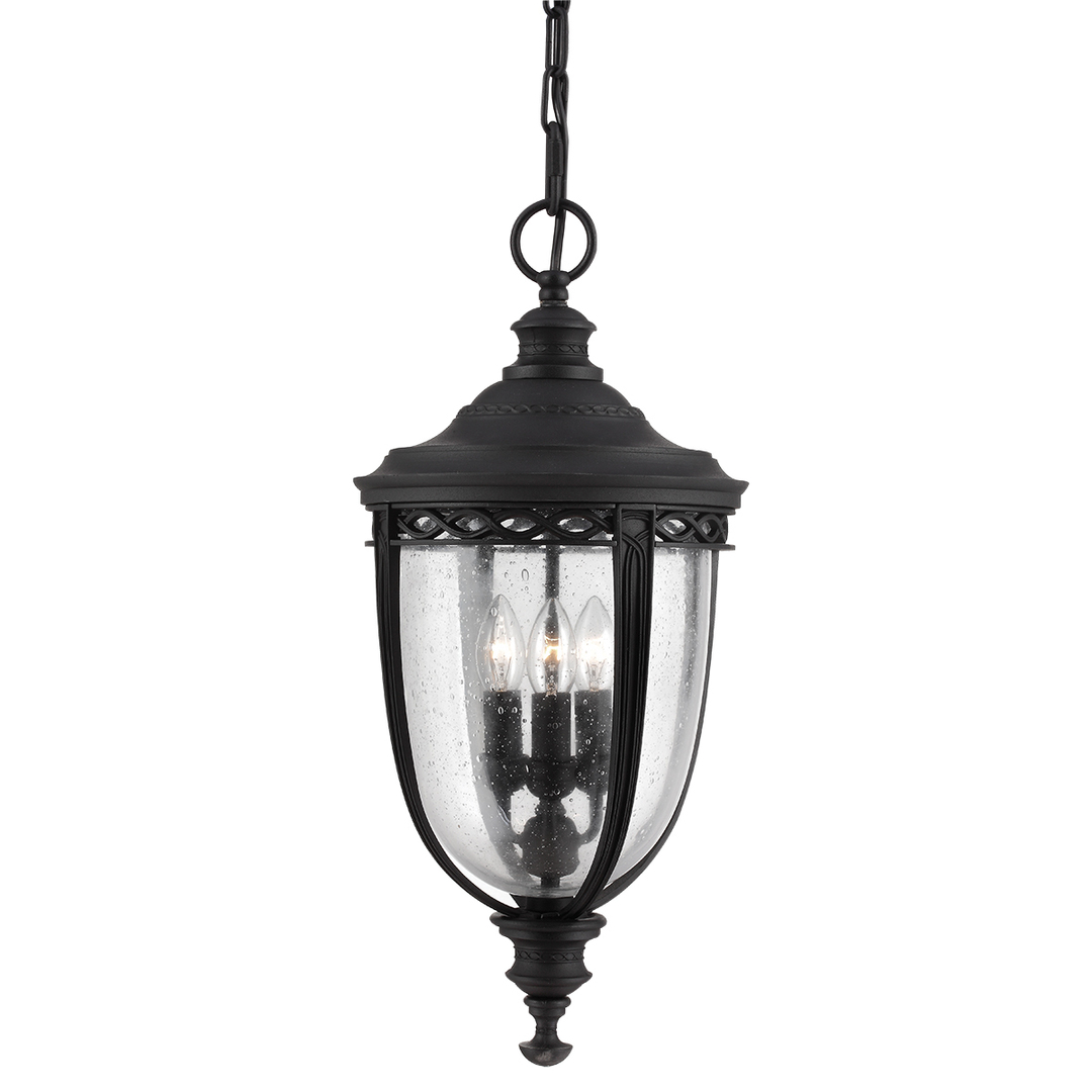 English Bridle 3 Light Large Chain Lantern - Black Elstead