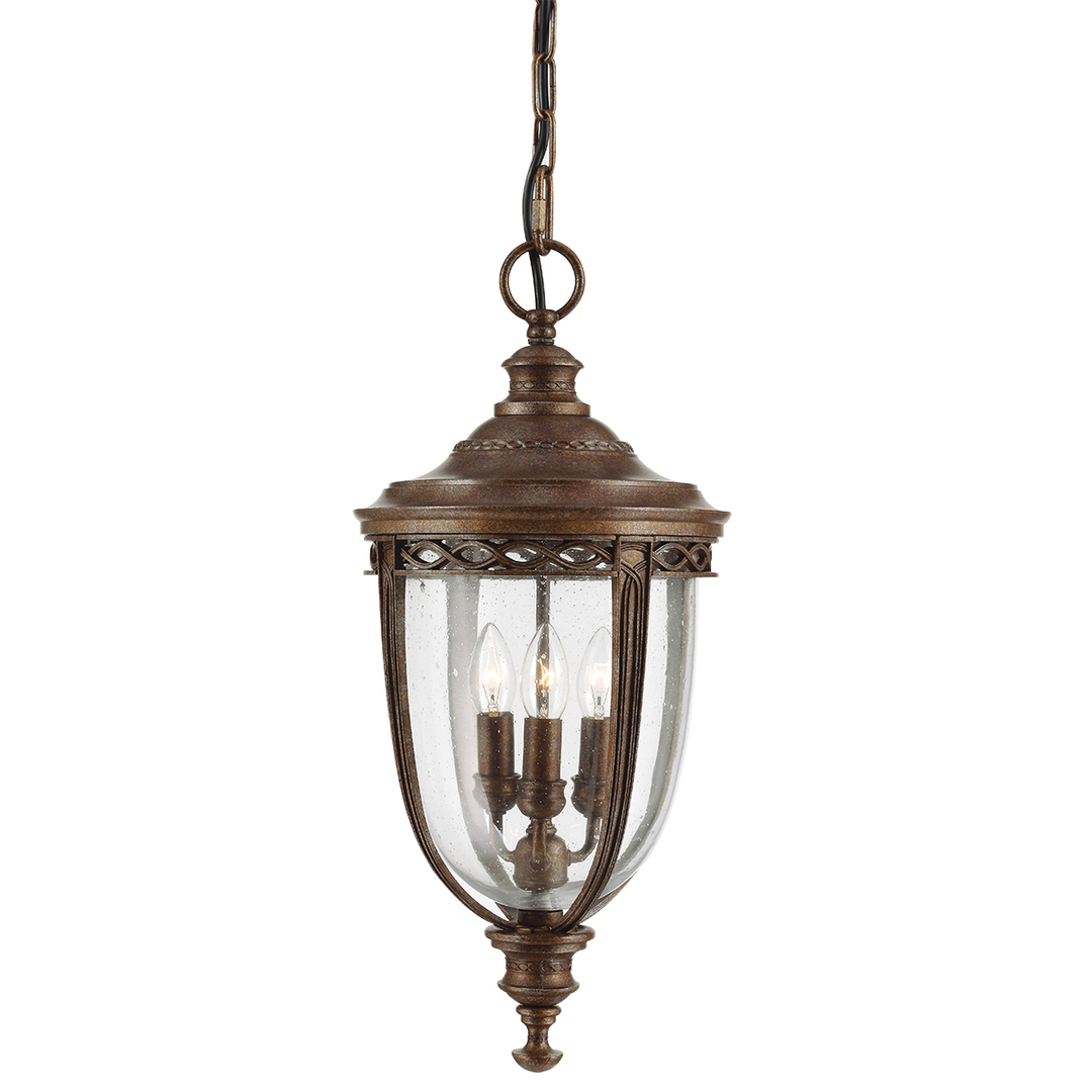 English Bridle 3 Light Large Chain Lantern - British Bronze Elstead