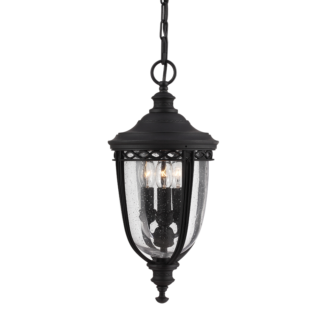 English Bridle 3 Light Medium Chain Lantern - Black Elstead