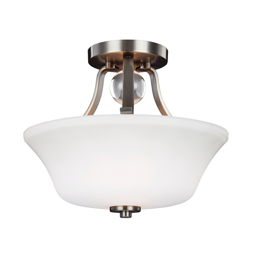 Check Evington 2 Light Semi-Flush - Satin Nickel Elstead