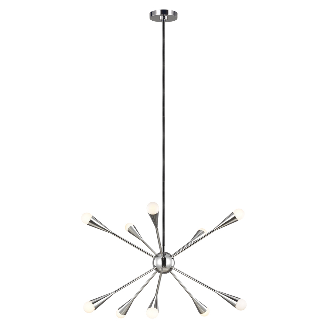 Jax 10 Light Chandelier - Polished Nickel Elstead