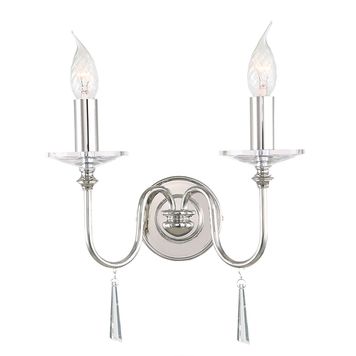 Check Finsbury Park 2 Light Wall Light - Polished Nickel Elstead