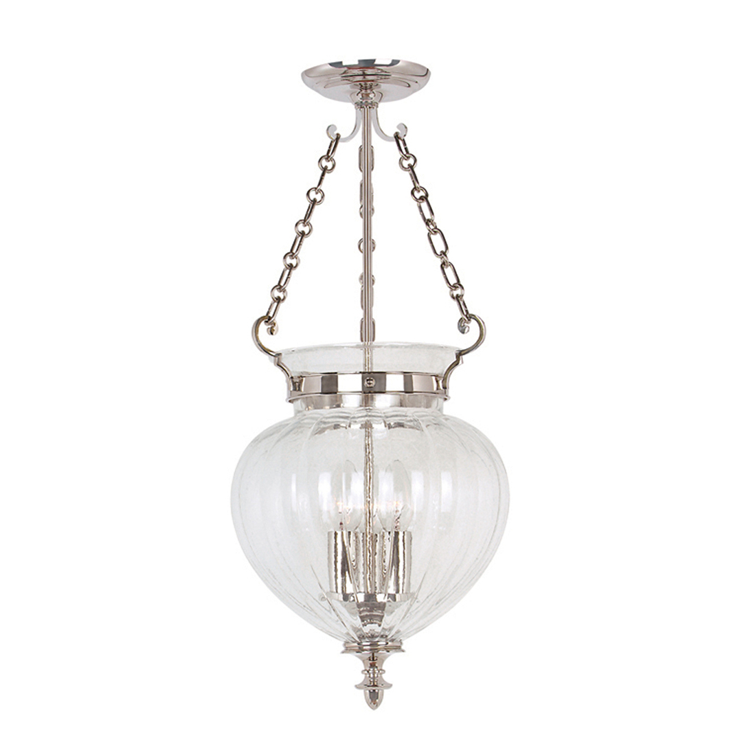 Finsbury Park 3 Licht Medium Pendelleuchte - Nickel poliert Elstead
