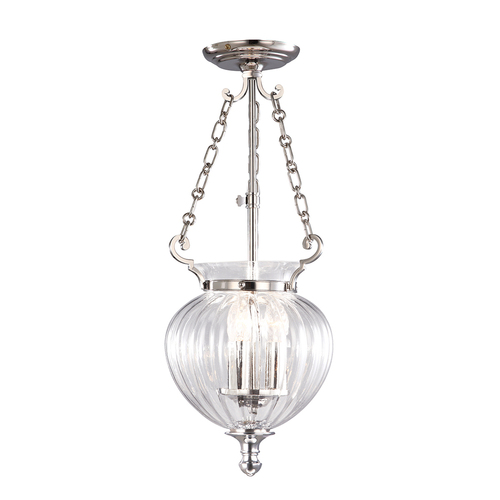 Check Finsbury Park Pendant Lamp 3 - polished nickel Elstead