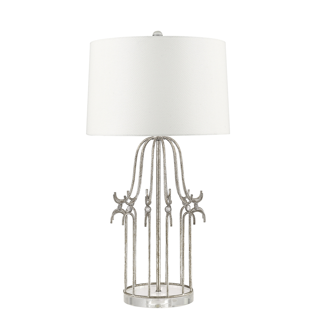 Stella 1 Light Table Lamp - Distressed Silver Elstead