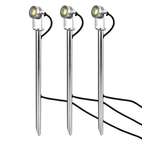 Check Spennymoor Starter kit including 3 x 12V Spotlights, 3 x Poles, 6m cable & 12V Transformer Elstead