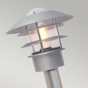 Helsingor 1 Light Bollard Lantern - Silver Elstead small 1