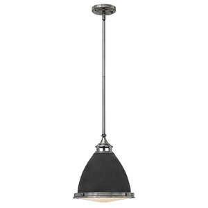 Amelia 1 Light Medium Pendant Lamp - Aged Zinc Elstead small 0