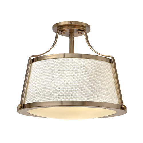 Check Charlotte 3 Light Semi-Flush - Brushed Caramel  Elstead