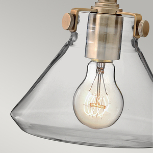 Congress 1 Light Clear Glass Wall Light - Brushed Caramel Elstead small 3