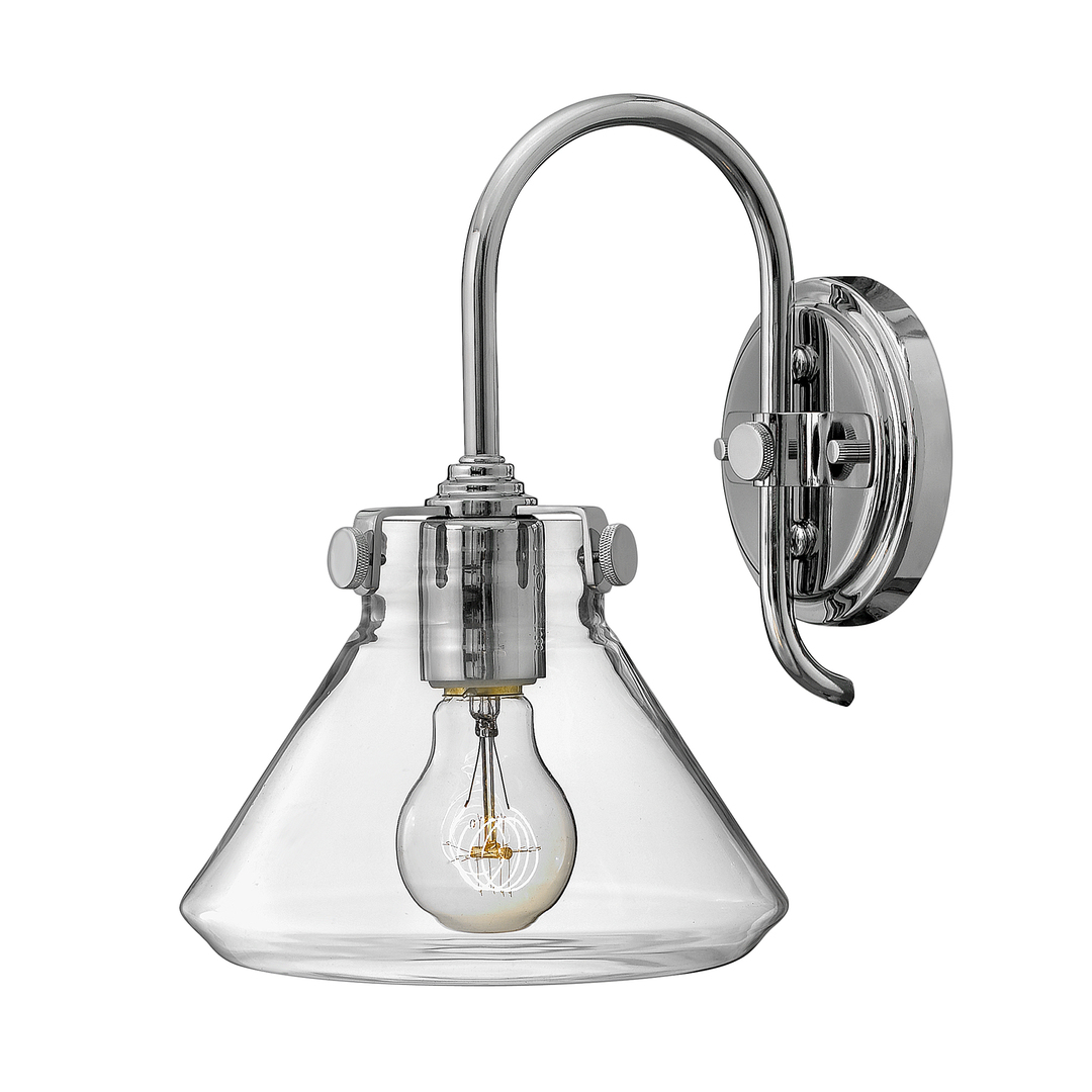 Congress 1 Light Clear Glass Wall Light - Chrome Elstead