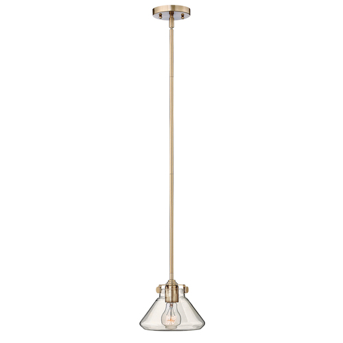 Check Congress 1 Light Clear Glass Pendant - Brushed Caramel  Elstead