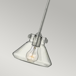 Congress 1 Pendant Lamp in clear glass - chrome Elstead small 3