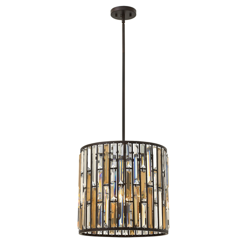 Check Gemma 3 Light Pendant - Vintage Bronze Elstead