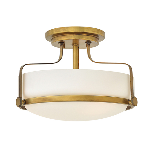 Check Harper Small Semi-Flush - Heritage Brass Elstead
