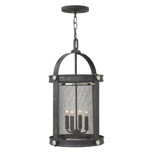 Check Holden 4 Light Pendant Chandelier - Aged Zinc Elstead