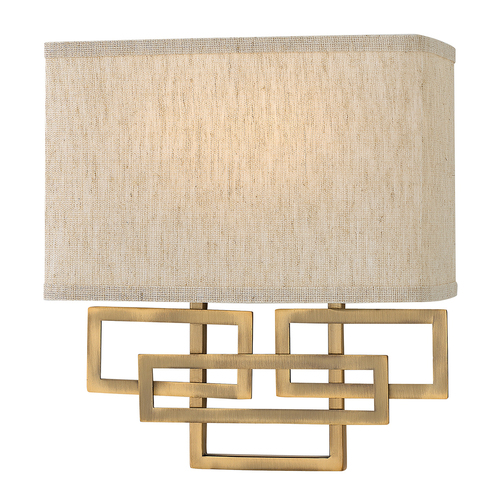 Check Lanza 2 Light Wall Light - Brushed Bronze Elstead