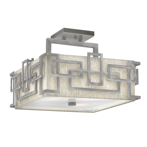Check Lanza 3 Light Semi Flush Mount - Antique Nickel Elstead