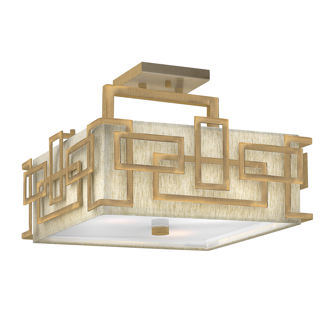 Lanza 3 Light Semi Flush Mount - Brushed Bronze Elstead