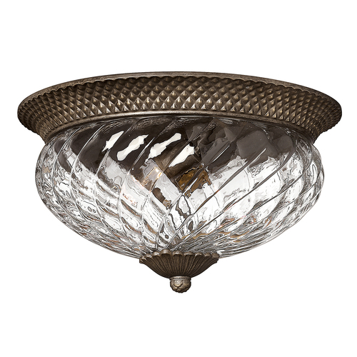Check Plantation 3 Light Large Flush - Pearl Bronze Elstead