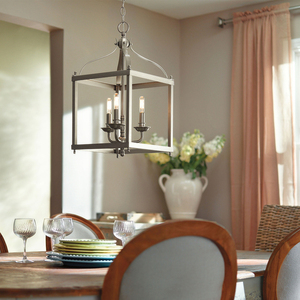 Larkin 3 Light Medium Pendant - Brushed Nickel Elstead small 1