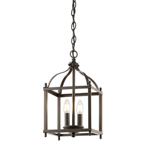 Larkin 2 Light Pendant Lamp - Olde Bronze Elstead small 0