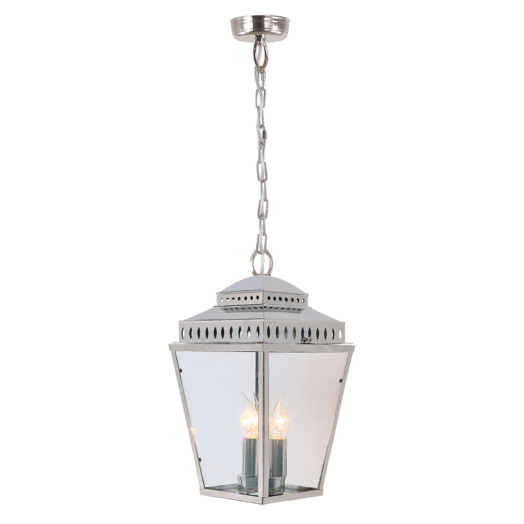 Mansion House 3 Light Chain Lantern - Polished Nickel Elstead
