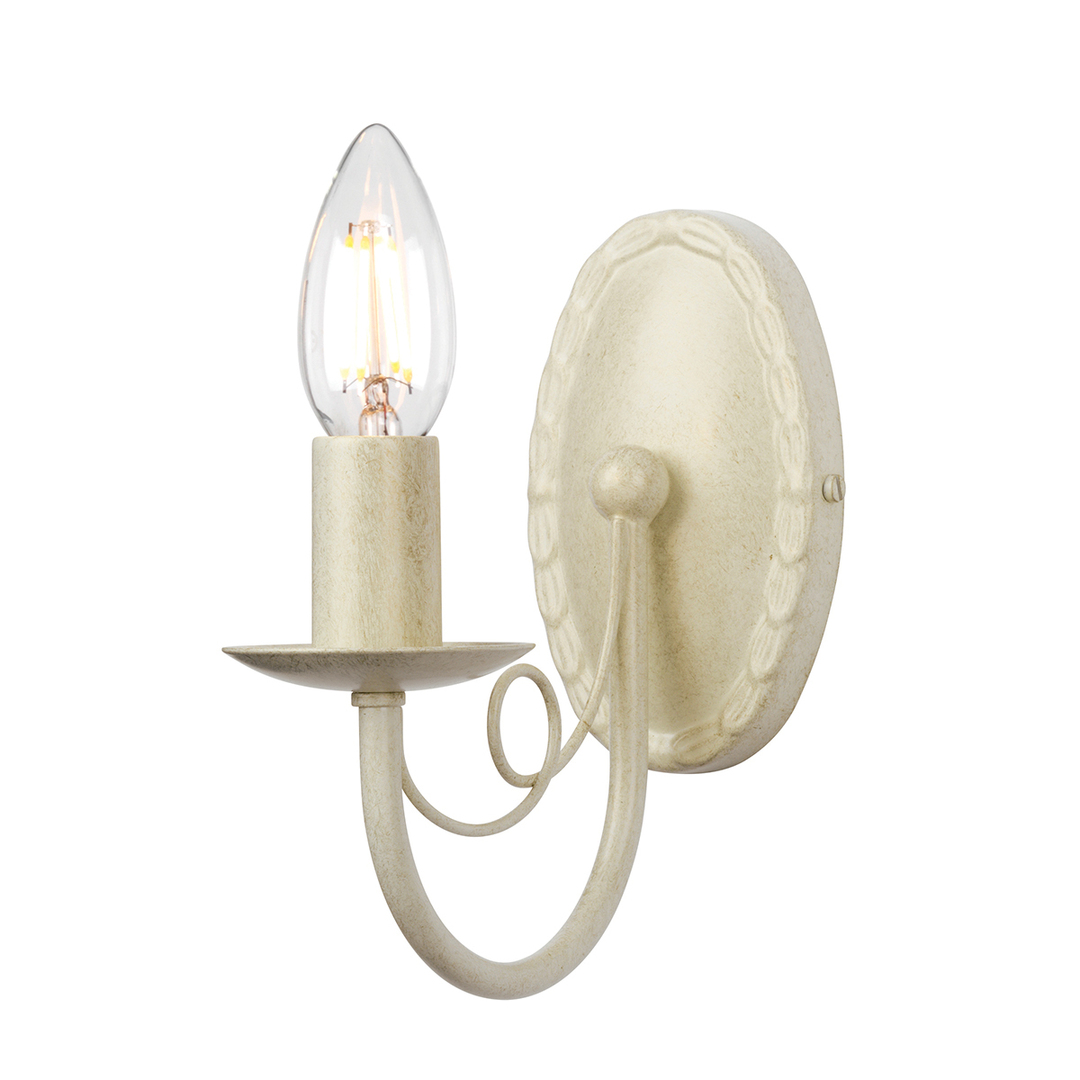 Minster 1 Light Wall Light - Ivory Gold Elstead