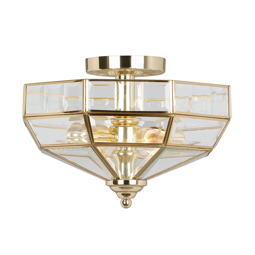 Check Old Park 2 Light Semi-Flush - Polished Brass Elstead