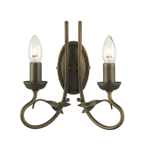 Check Olivia 2 Light Wall Light - Black/Gold  Elstead