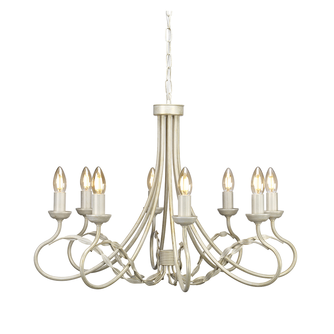Olivia 8 Licht-Kronleuchter - Elfenbein/Gold Elstead
