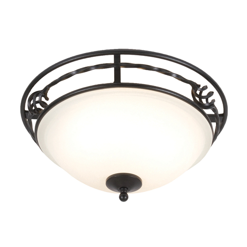 Check Pembroke 2 Light Flush Light Style A - Black Elstead