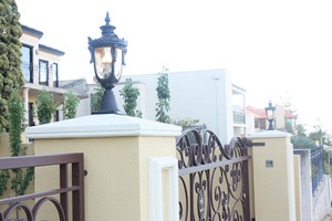 Philadelphia 1 Light Medium Pedestal - Old Bronze Elstead small 1