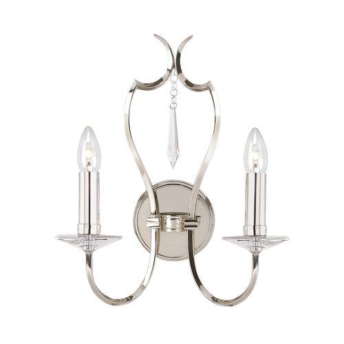 Check Pimlico 2 Light Wall Light - Polished Nickel  Elstead