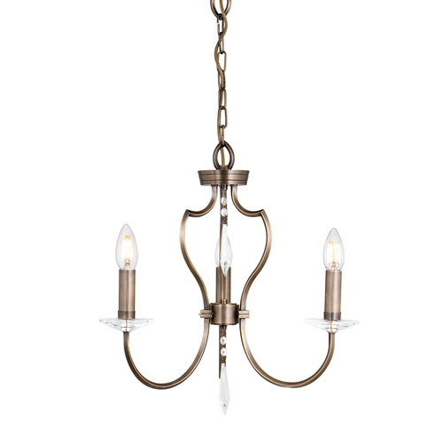 Check Pimlico 3 Light Chandelier - Dark Bronze  Elstead