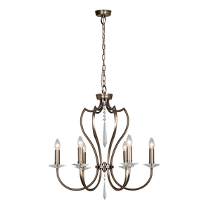 Pimlico 6 Light Chandelier - Dark Bronze  Elstead small 0