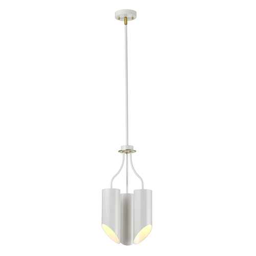 Check Quinto 3 Light Chandelier - White Aged Brass Elstead