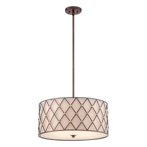 Check Elstead Brown Grille 4 Pendant Lamp