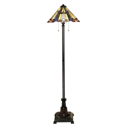 Check INGLENOOK 2 Tiffany Floor Lamp - Elstead