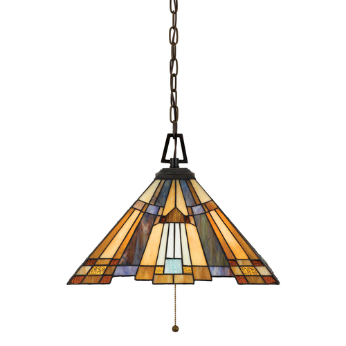 Check INGLENOOK 3 Tiffany Pendant Lamp - Elstead