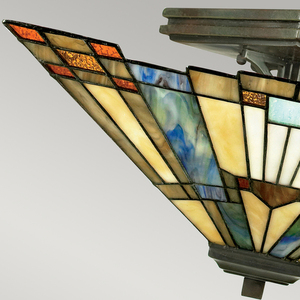 INGLENOOK 2 Light Semi-Flush Tiffany Plafond - Elstead small 2