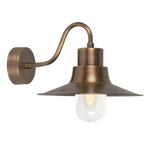 Check Sheldon 1 Light Wall Lantern - Aged Brass Elstead